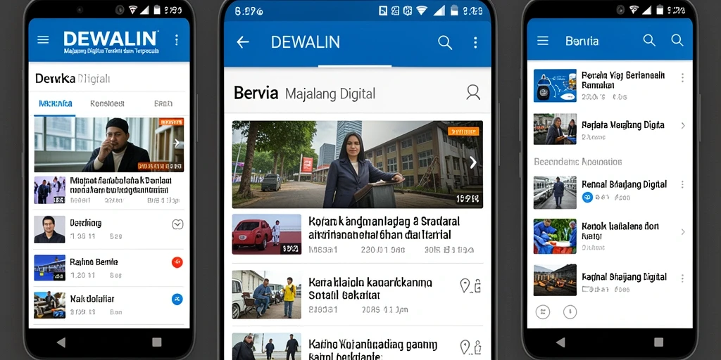 Tampilan antarmuka DEWALIN dengan berbagai kategori Majalah Digital.